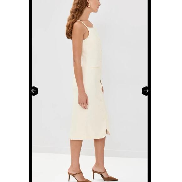 NWOT Staud Una Tailored Midi Dress in Ecru SZ S - Picture 4 of 10